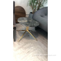 Coffee Table Side Table Luxury design Mondrian Small Tables coffee table side table with marble top chrome stainless steel leg living room furniture Factory